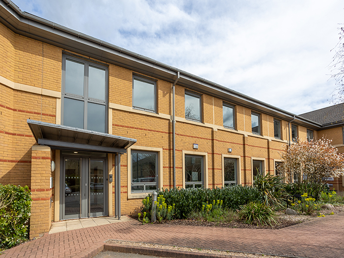 Close up of the two storey offices to let in Birmingham Business Park