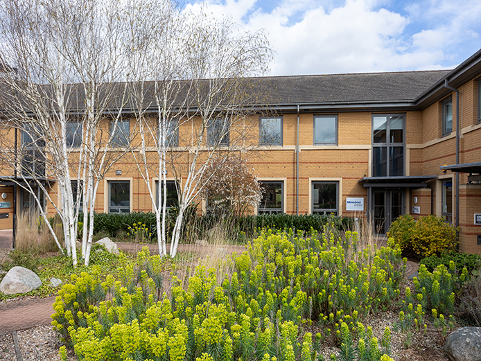 External green space of 2665 Kings Court office building, available to let in Birmingham Business Park