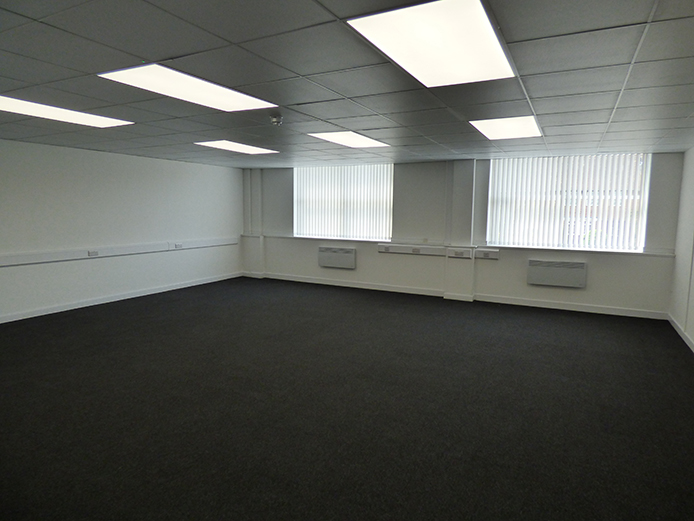 Internal view of the office space available to let in Birmingham