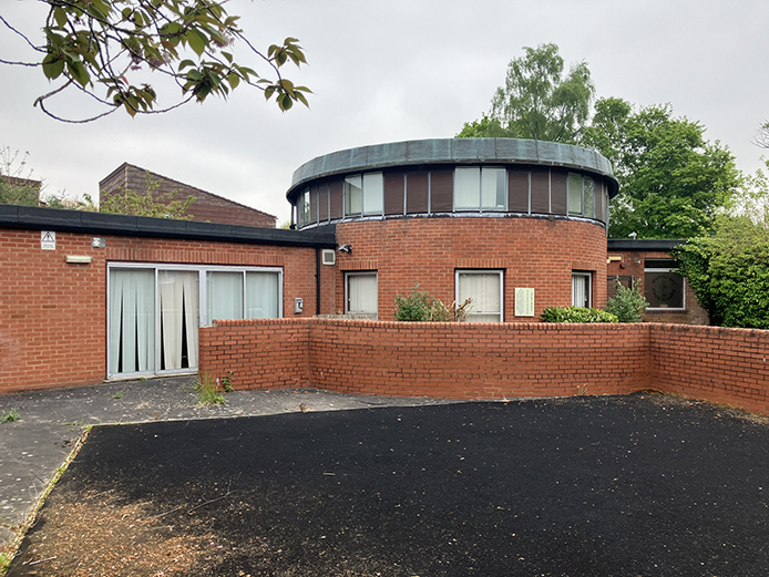 Rear profile of Friend's Meeting House, currently for sale in Redditch