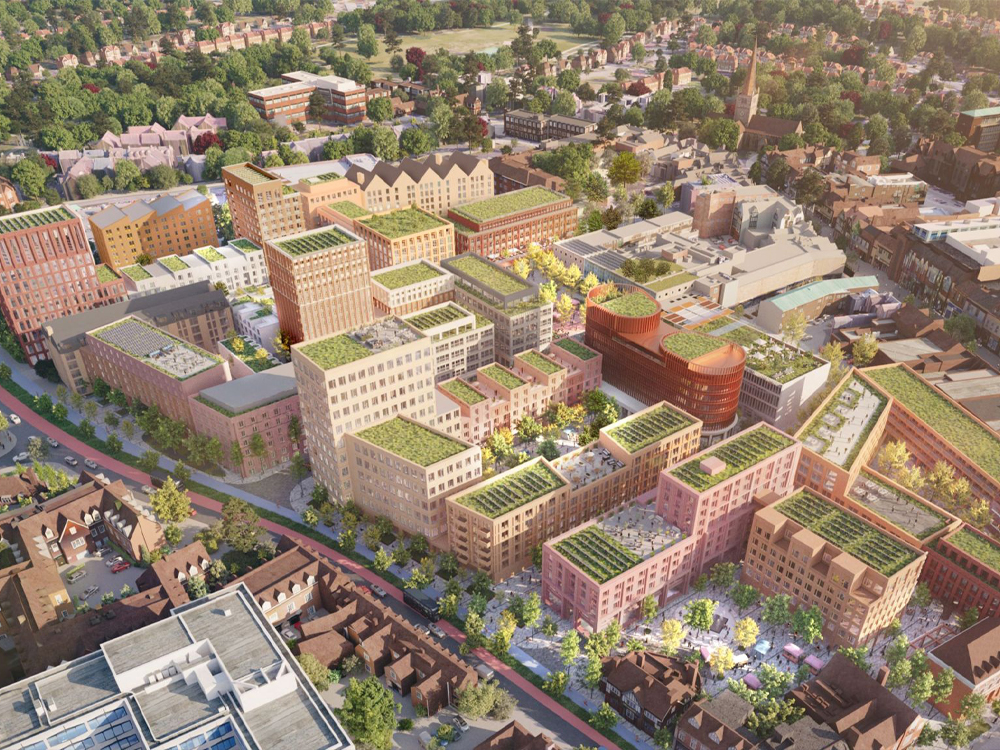 CGI of Mell Square, Solihull regeneration plans