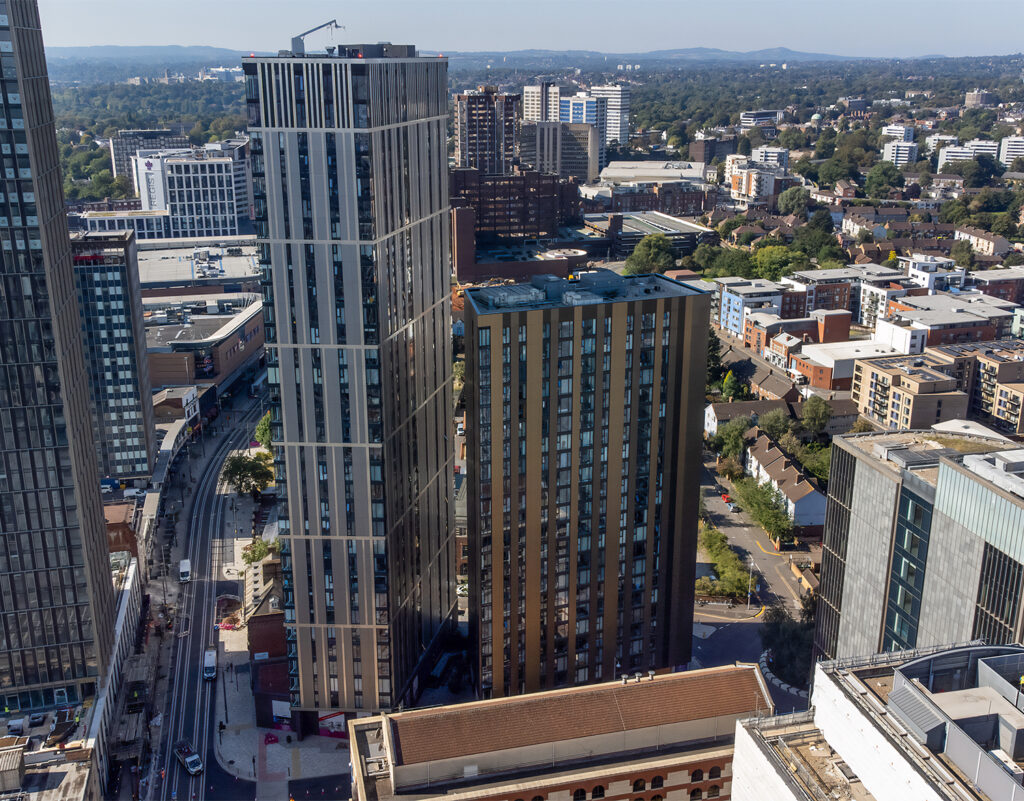 Aerial view of The Bank, which comprises two apartment blocks where KWB provides comprehensive residential property management services