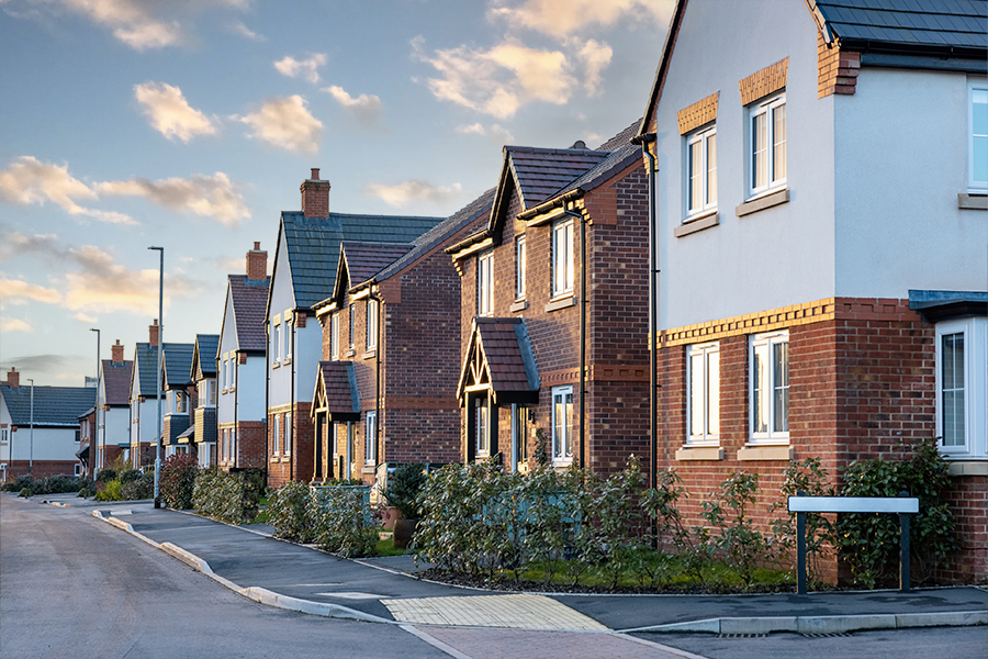 New-build housing scheme, typical of the developments for which KWB provides bespoke residential estate management services in the Midlands on behalf of national housebuilders