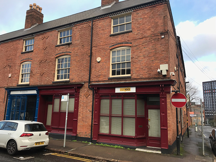 Exterior of 44a-44b Loveday Street, retail shop to rent in Birmingham's Gun Quarter