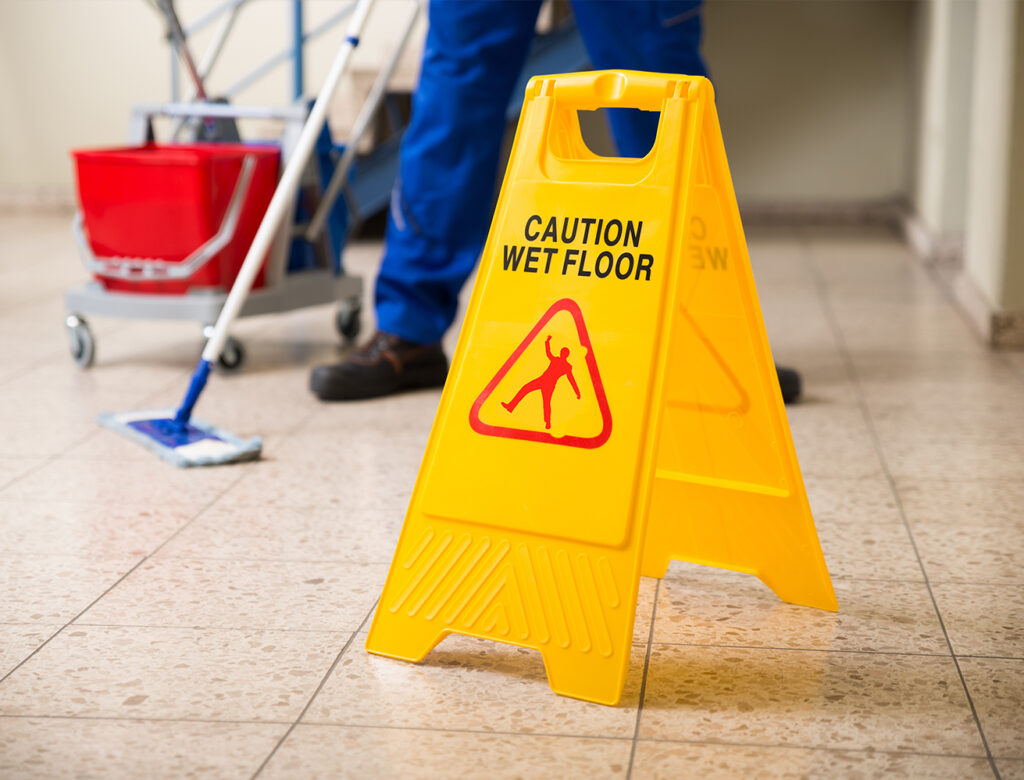 Health and safety wet floor sign