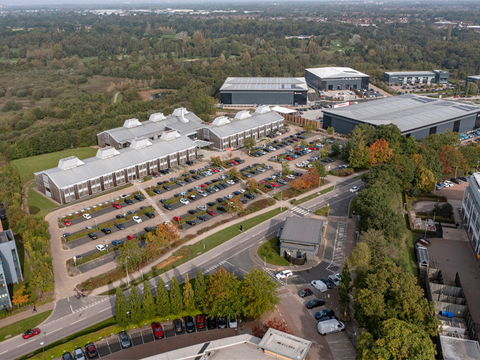 Aerial Blythe Valley Park – offices to let Solihull