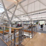 Internal staircase on first floor office space at Bio Building, Blythe Valley Park