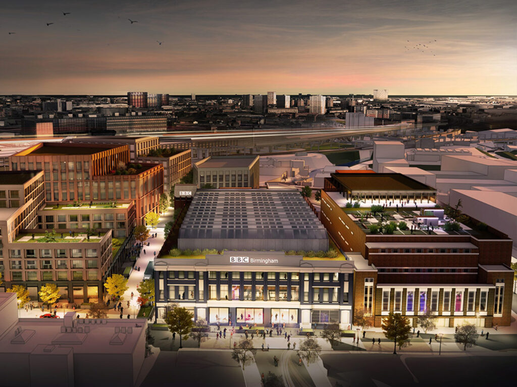 CGI of Typhoo Wharf, Digbeth, Birmingham where the BBC took 84,000 sq ft in the Birmingham office market 2024