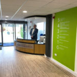 Recently refurbished reception area