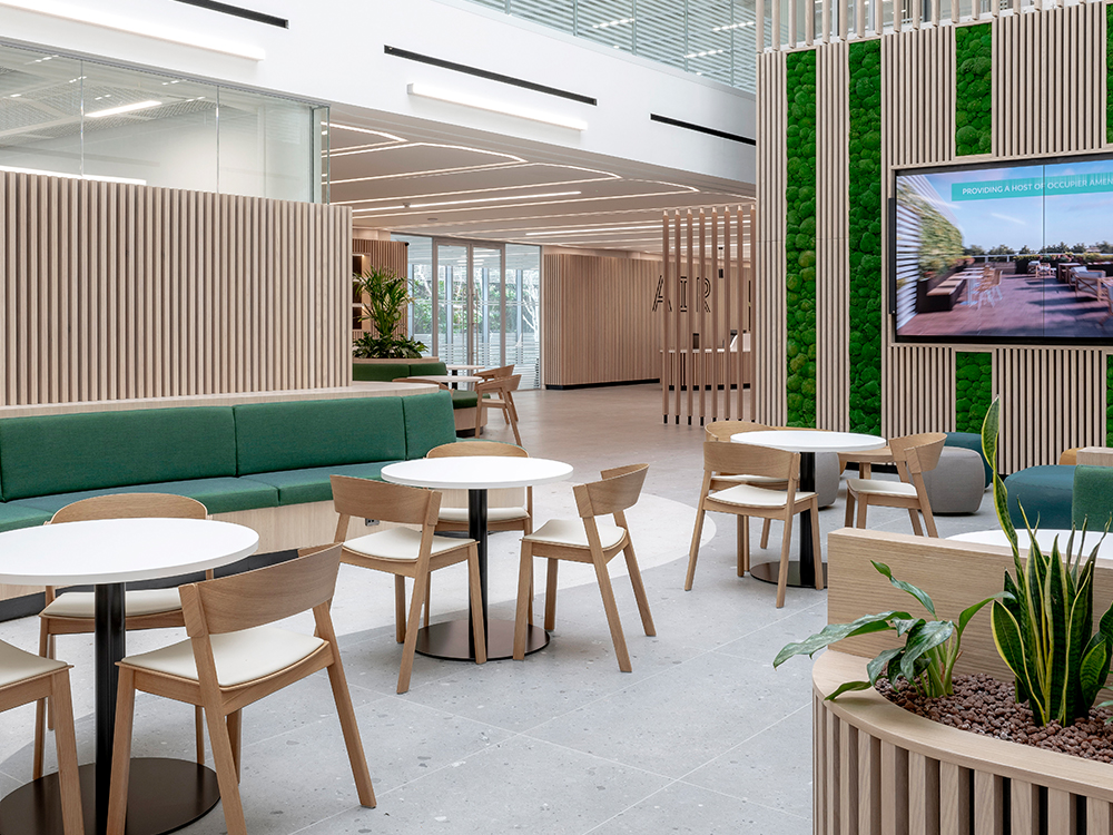 High-quality business lounge within AIR Solihull town centre offices