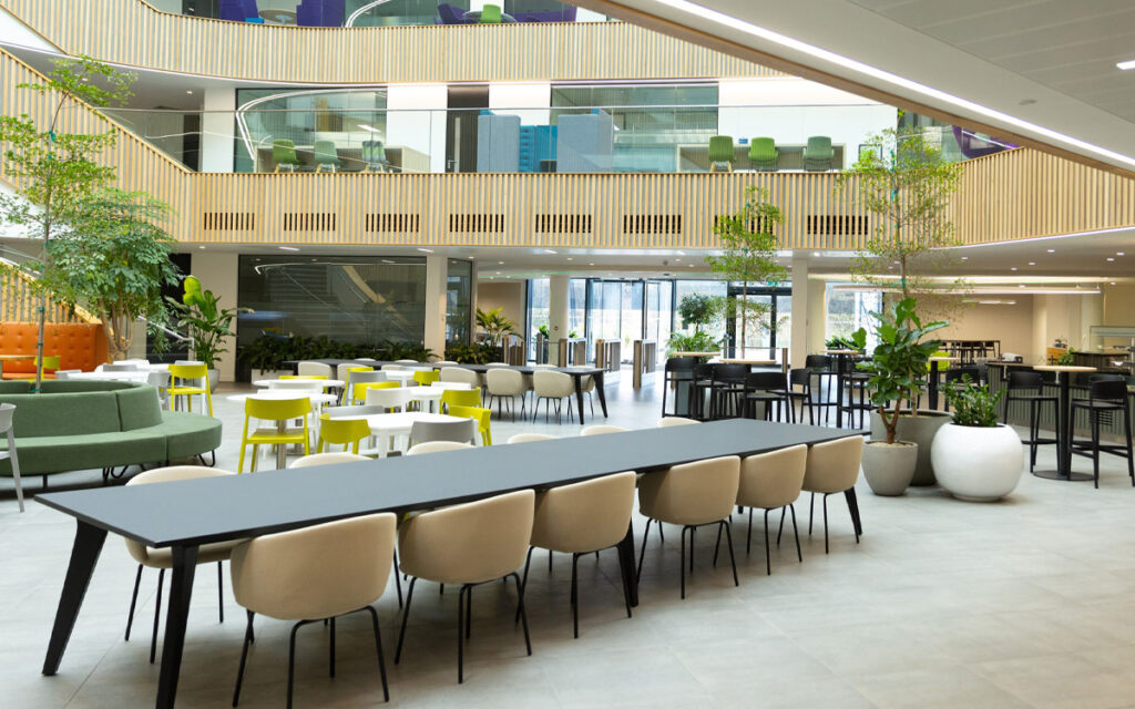 High-quality ground floor amenity area within Ingenuity House offices at J6 of M42