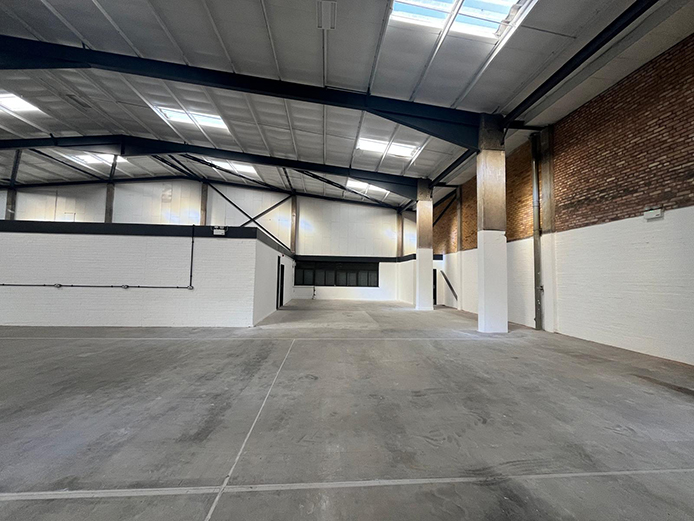 Internal view of refurbished warehouse space in Perry Barr, Birmingham