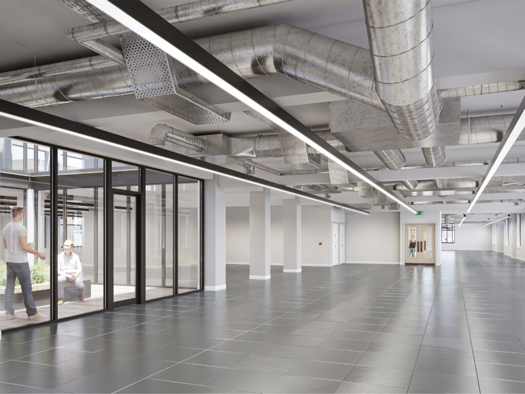 CGI of newly remodelled Grade A office space at King Edward House, Birmingham New Street, which will shortly be reaching completion