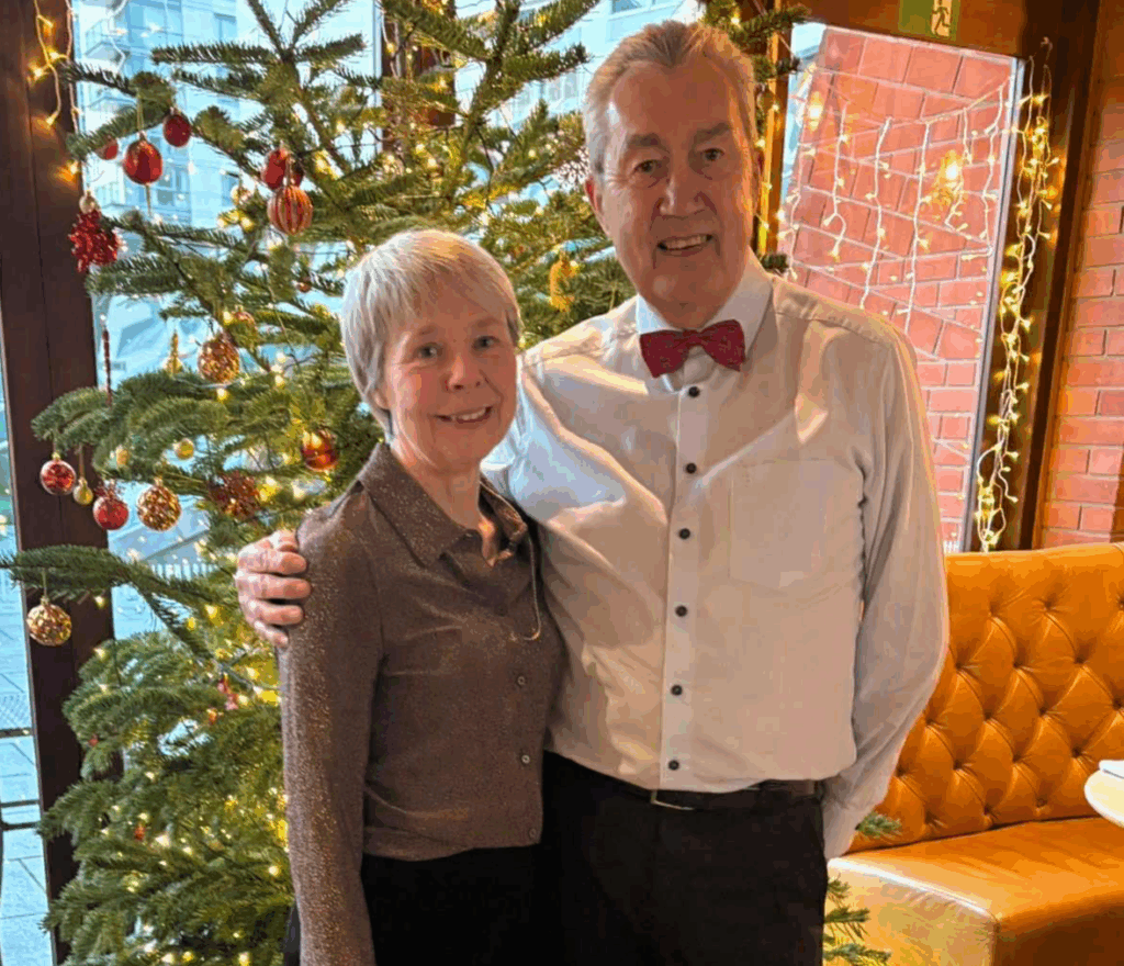 Judith Williams, Senior Property Management Surveyor, with John Bryce, Director - KWB, being recognised with the Nicola Fagan Award