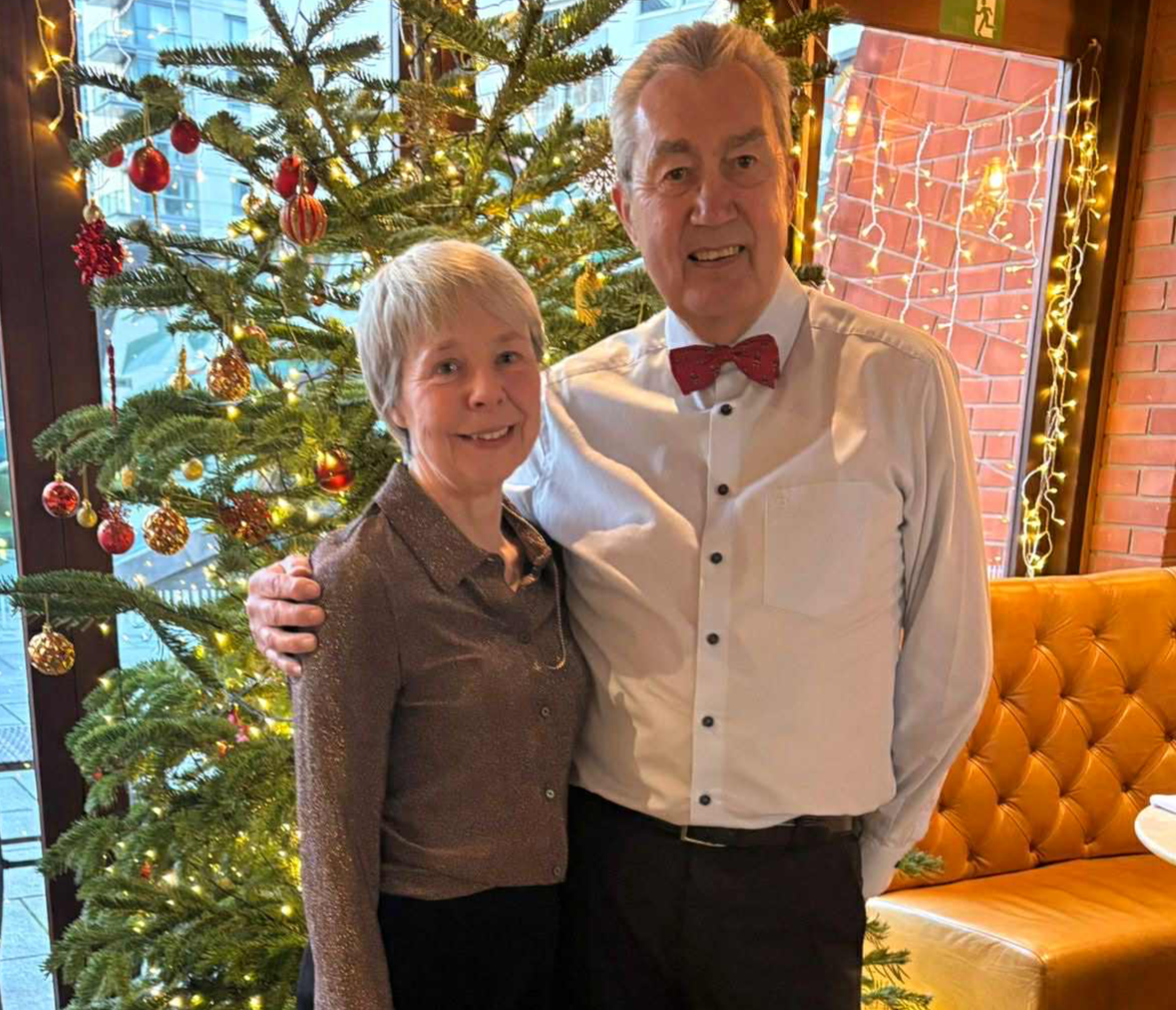 Judith Williams, Senior Property Management Surveyor, with John Bryce, Director - KWB, being recognised with the Nicola Fagan Award