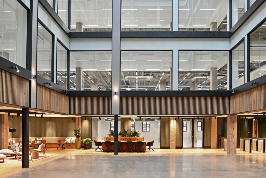Central atrium of 19 Cornwall Street, let to Squire Patton Boggs in the seventh largest deal of the 2025 Birmingham office market
