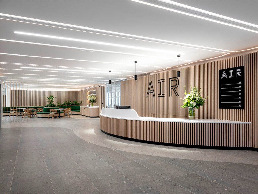 Reception of AIR Solihull newly refurbished in an landmark building