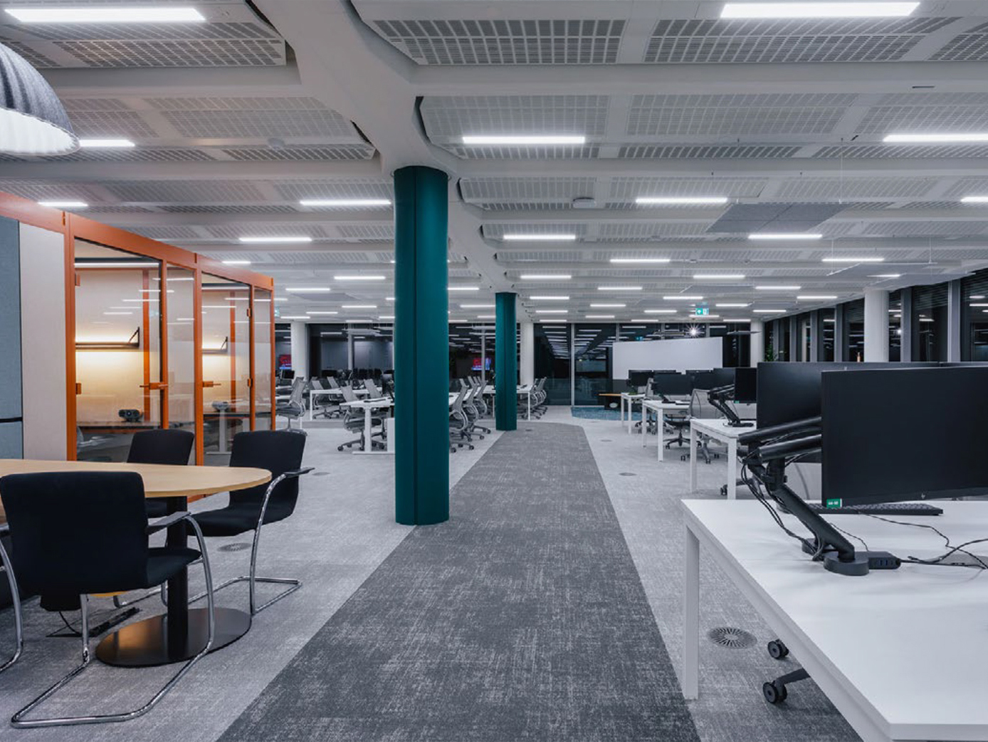 Furnished office space available at AIR Solihull - a modern refurbishment with EPC-B Rating and WiredScore Platinum