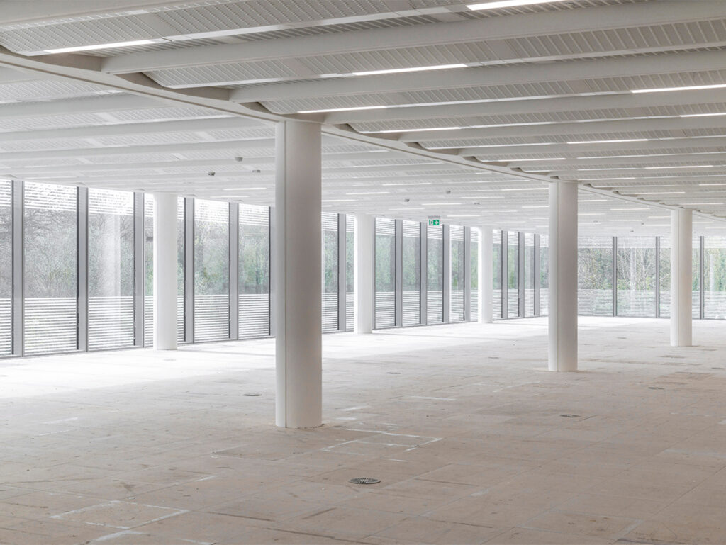 Spacious floor plans with environmentally efficient chilled beam air conditioning