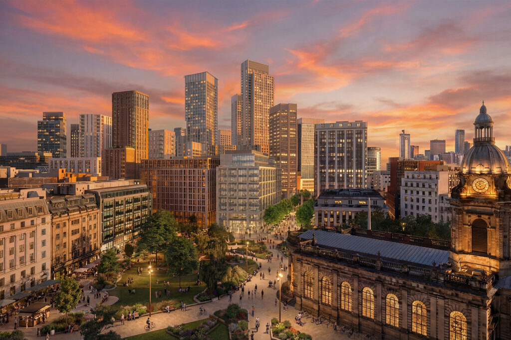 CGI of Birmingham Central Heart which will see the former Rackhams building redeveloped as part of a mixed-use scheme with over 370,000 sq ft of new office space